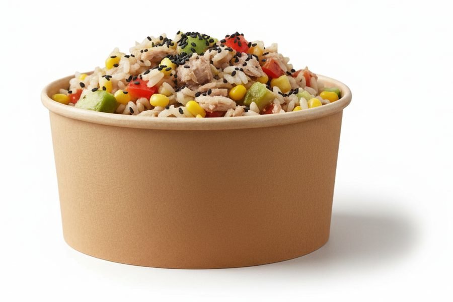 Salade La Rizonnante : riz, thon albacore, avocat, maïs et poivrons – Click'N Salad